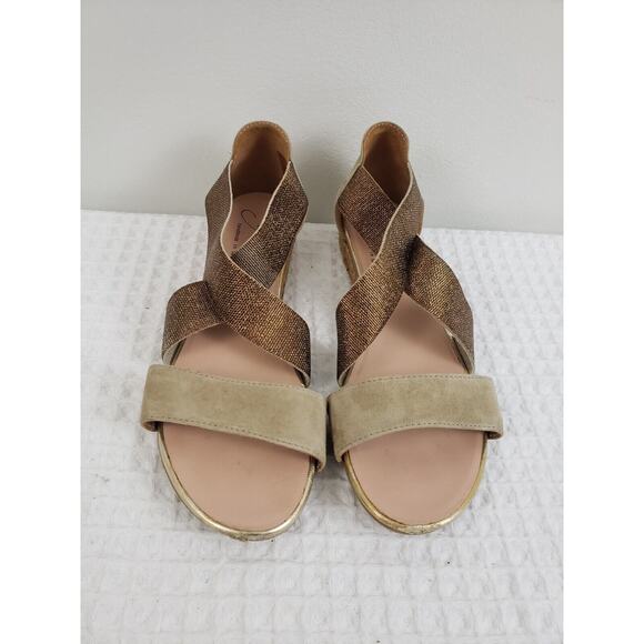 (J5) GAIMO HANDMADE WEDGE WOMENS SANDALS SIZE 40 SUEDE LEATHER MADE IN SPAIN - Picture 2 of 7